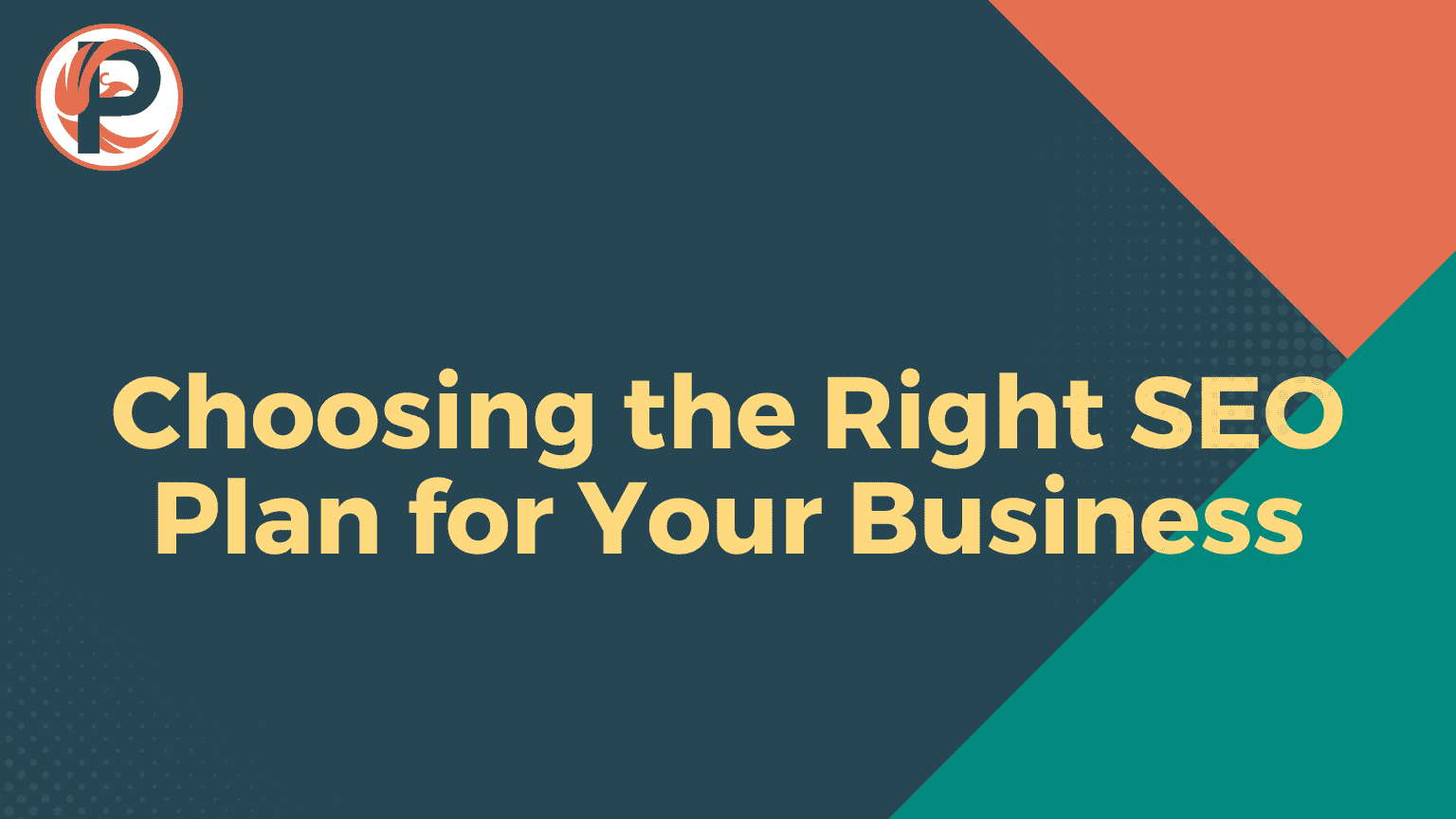 graphic that says choosing the right seo business plan for your business
